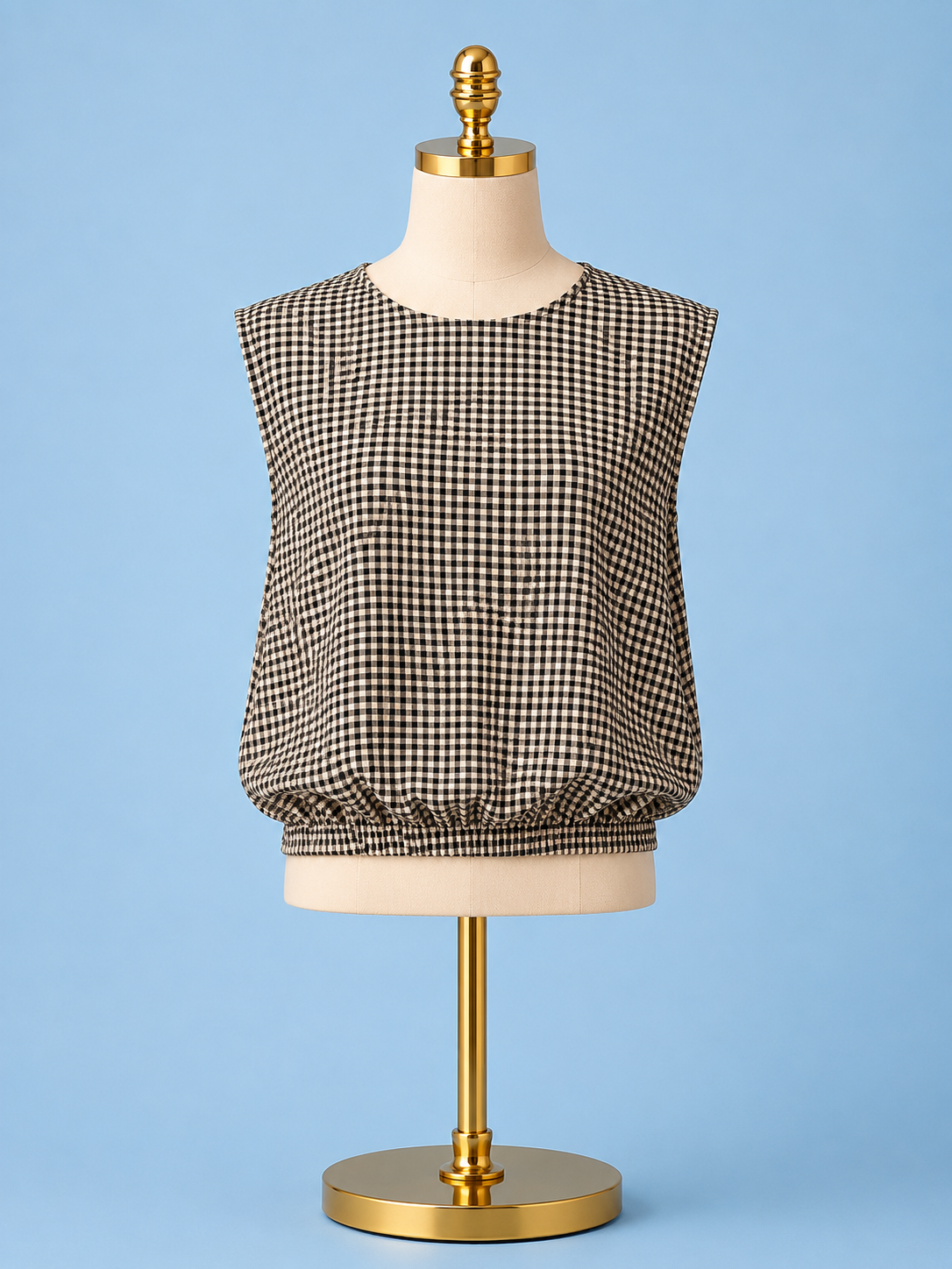 Merit Gingham top/ black