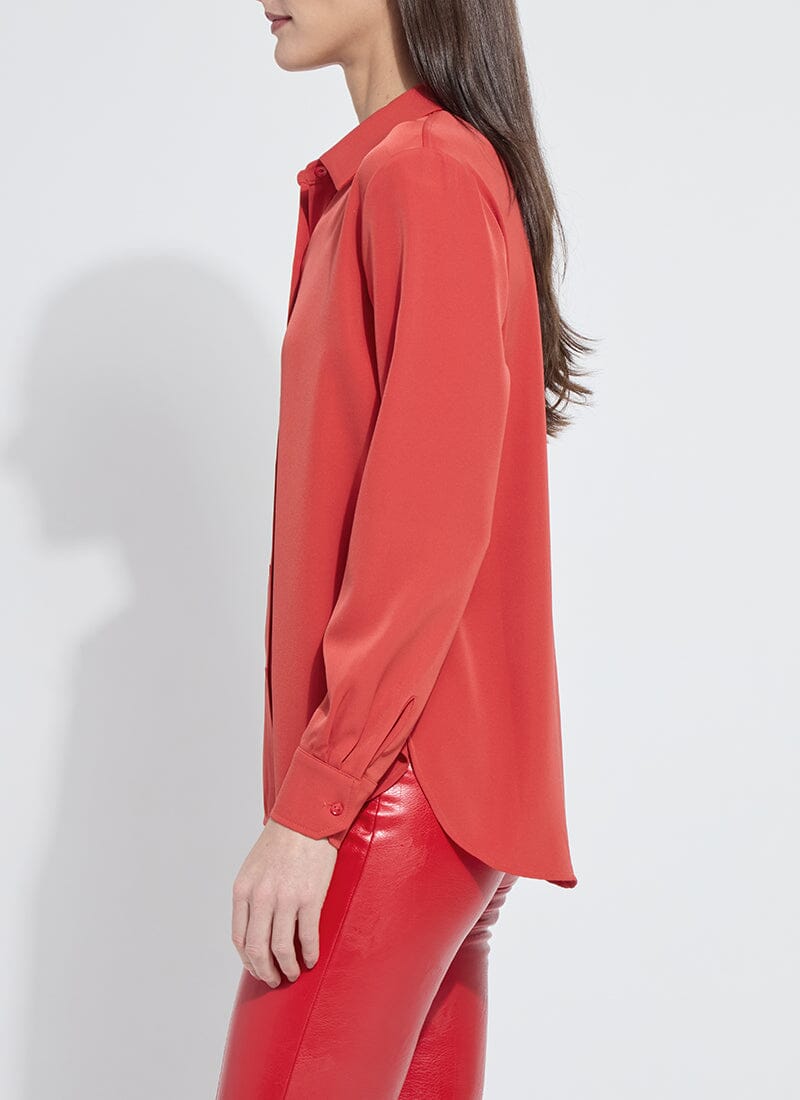 Parker Button Down Blouse/ extraordinary red