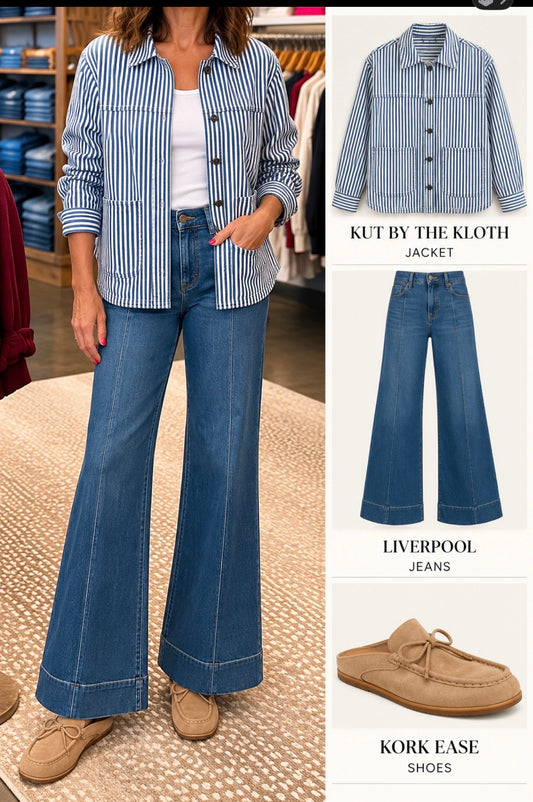 High Rise seam bootcut jeans/ Bay shore