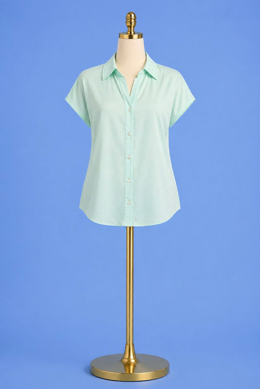 Sateen blouse/ light mint