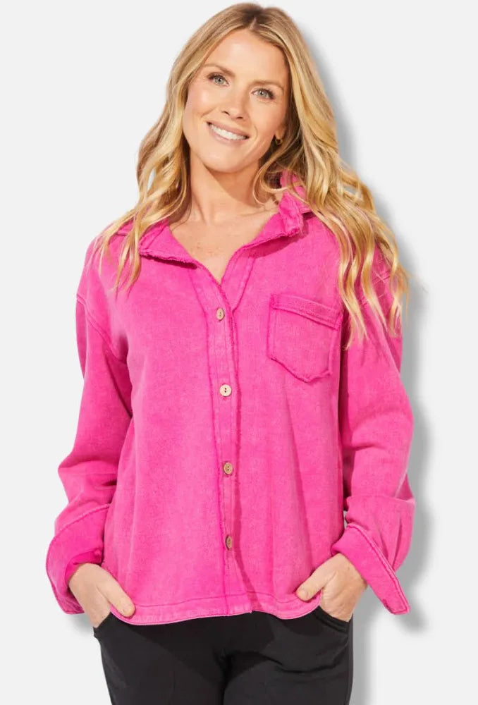 Color washed Terry Anywhere Shacket