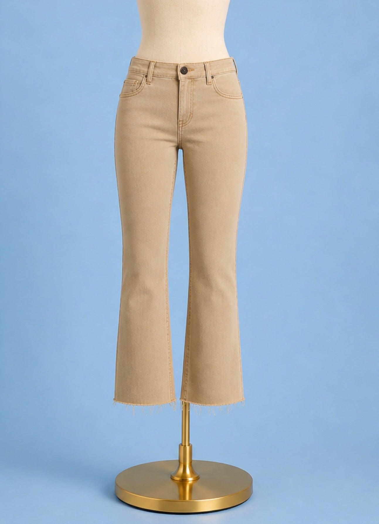 Kelsey High Rise ankle flare/ Biscotti
