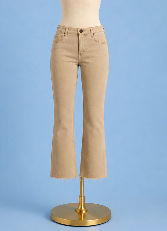 Kelsey High Rise ankle flare/ Biscotti