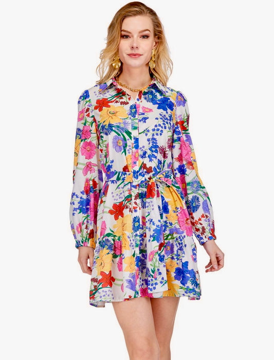 Ruffles Hem Shirt Dress / Garden