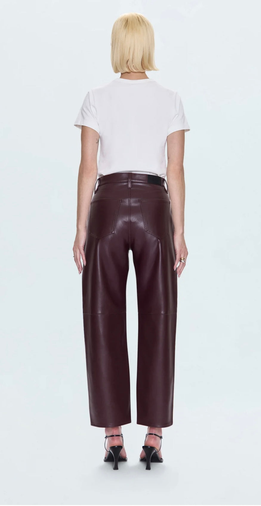 Jett High Rise Bowed Straight pant / cabernet