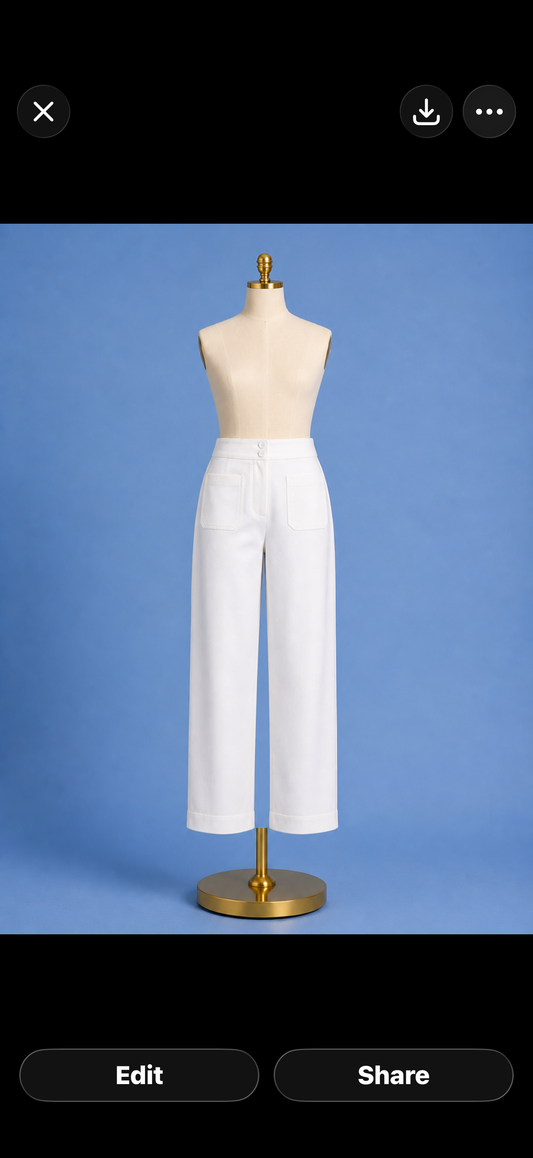 Pocket Crop Pant/ white