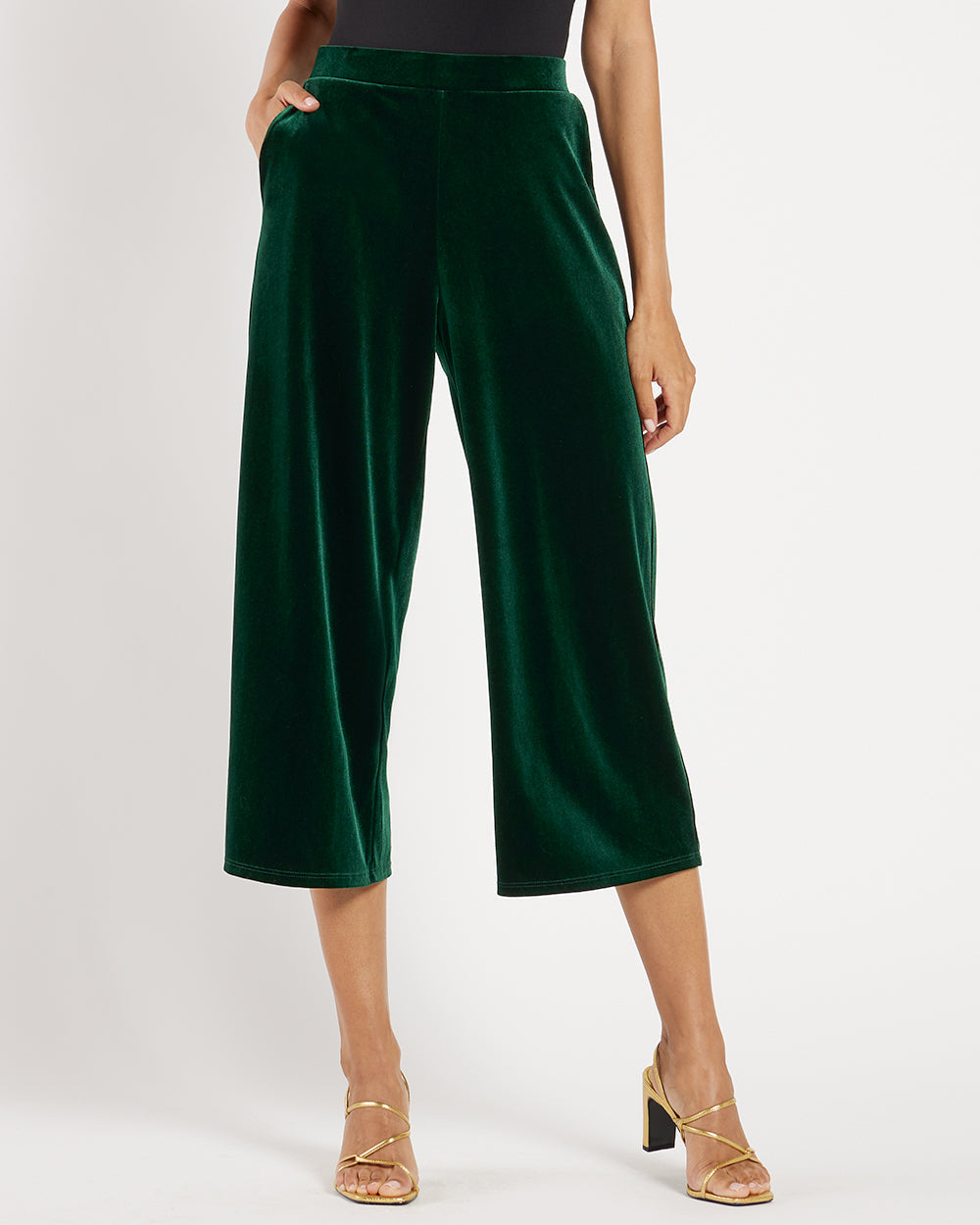 Lolly Stretch Velvet pant/ Palace Green