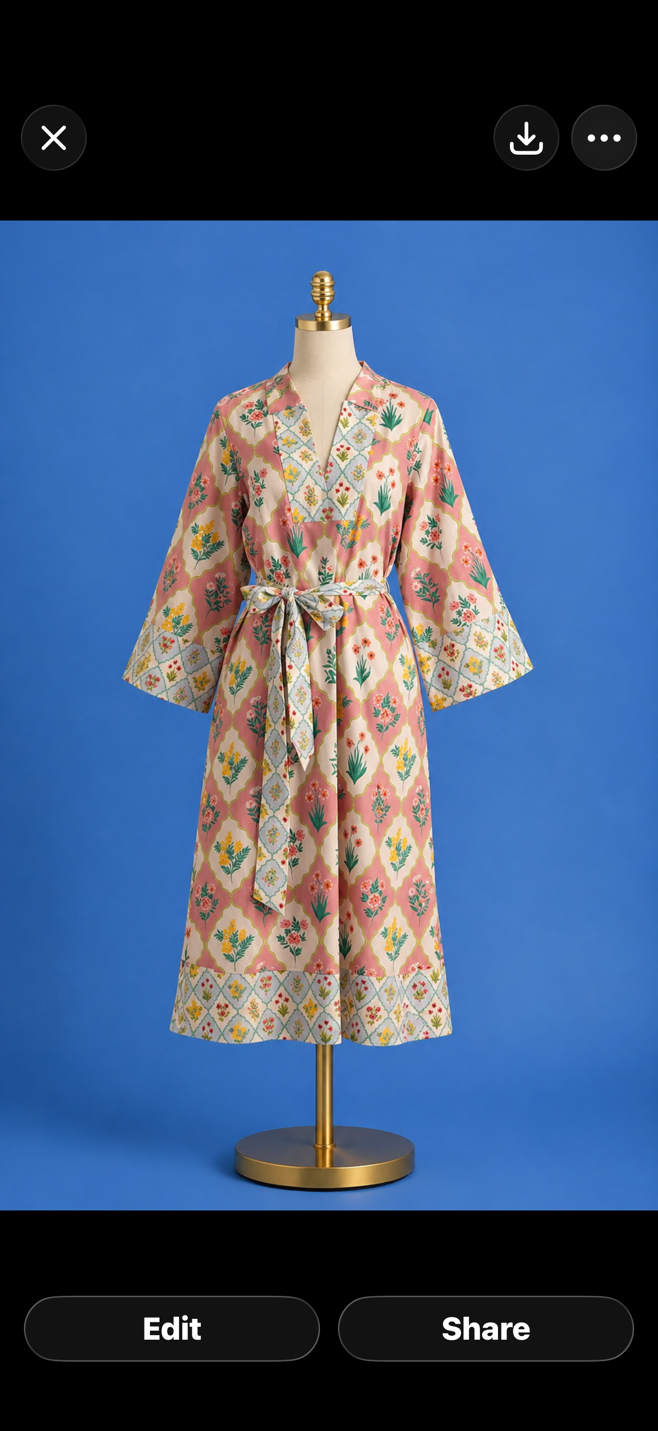 Lee Dress/ Rose & Blue Blossom
