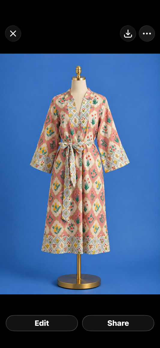 Lee Dress/ Rose & Blue Blossom