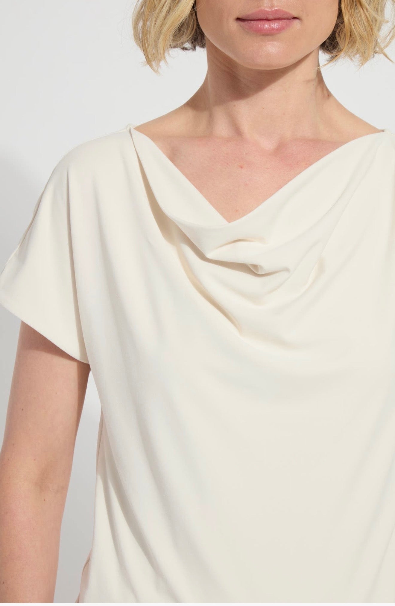 Ensley cowl neck top/ macadamia