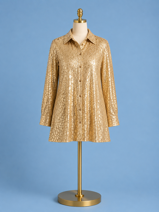 Mitzi Lace top/ gold cheetah