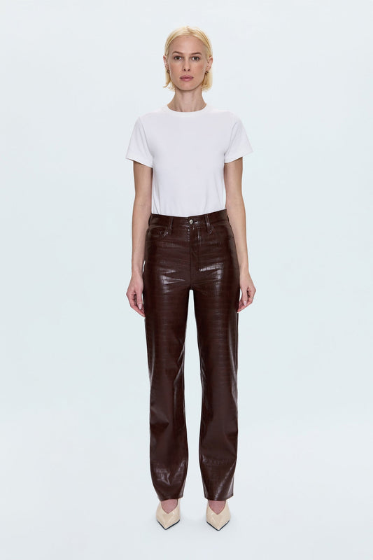 Cassie High Rise straight/ tobacco crocodile