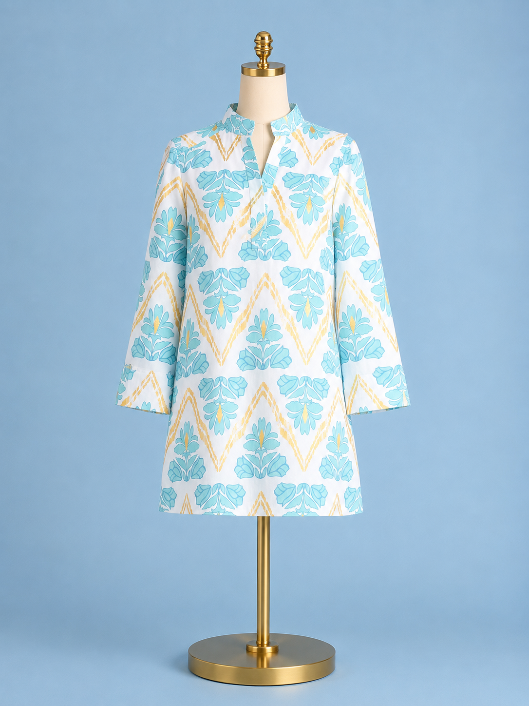 Helen Dress / Gilded Flora Light Aqua