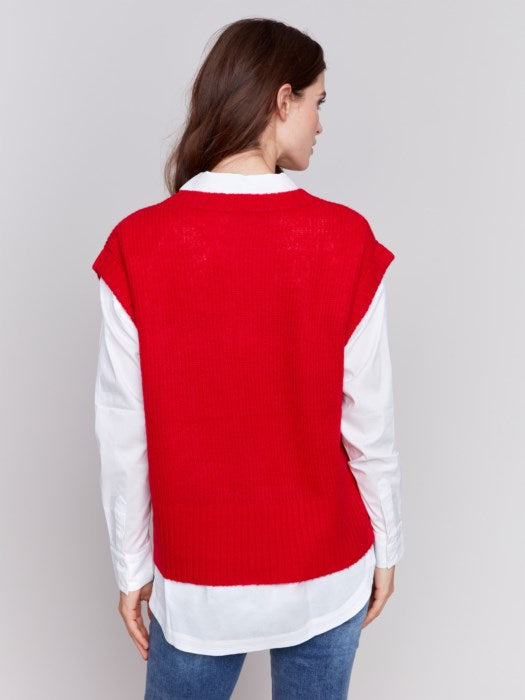 Charlie B red sweater vest