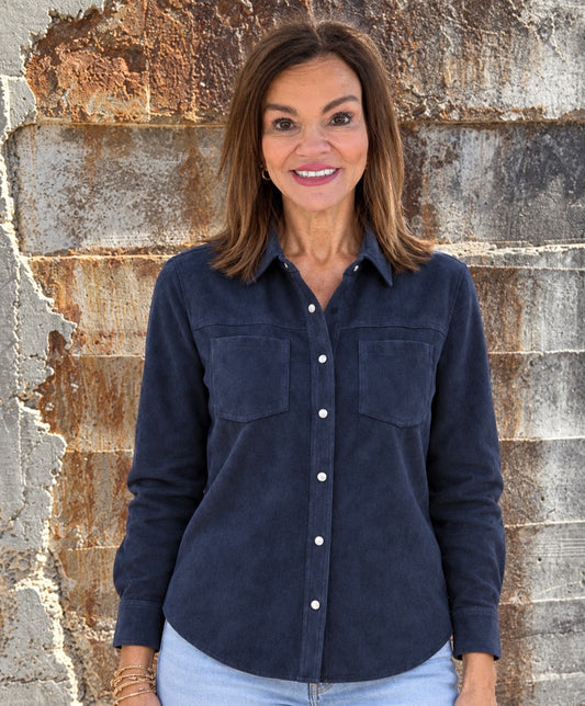 Suede Shirt/ Blueberry