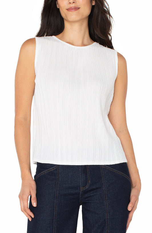 Boat neck sleeveless top
