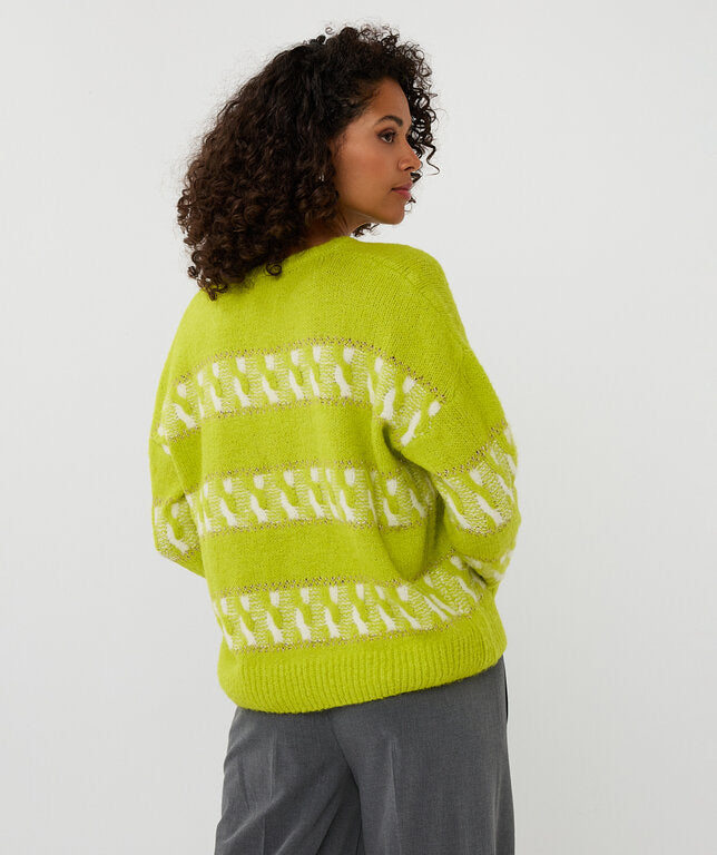 Striped jacquard sweater