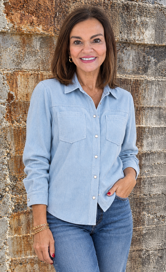 Suede Shirt/ Blue River