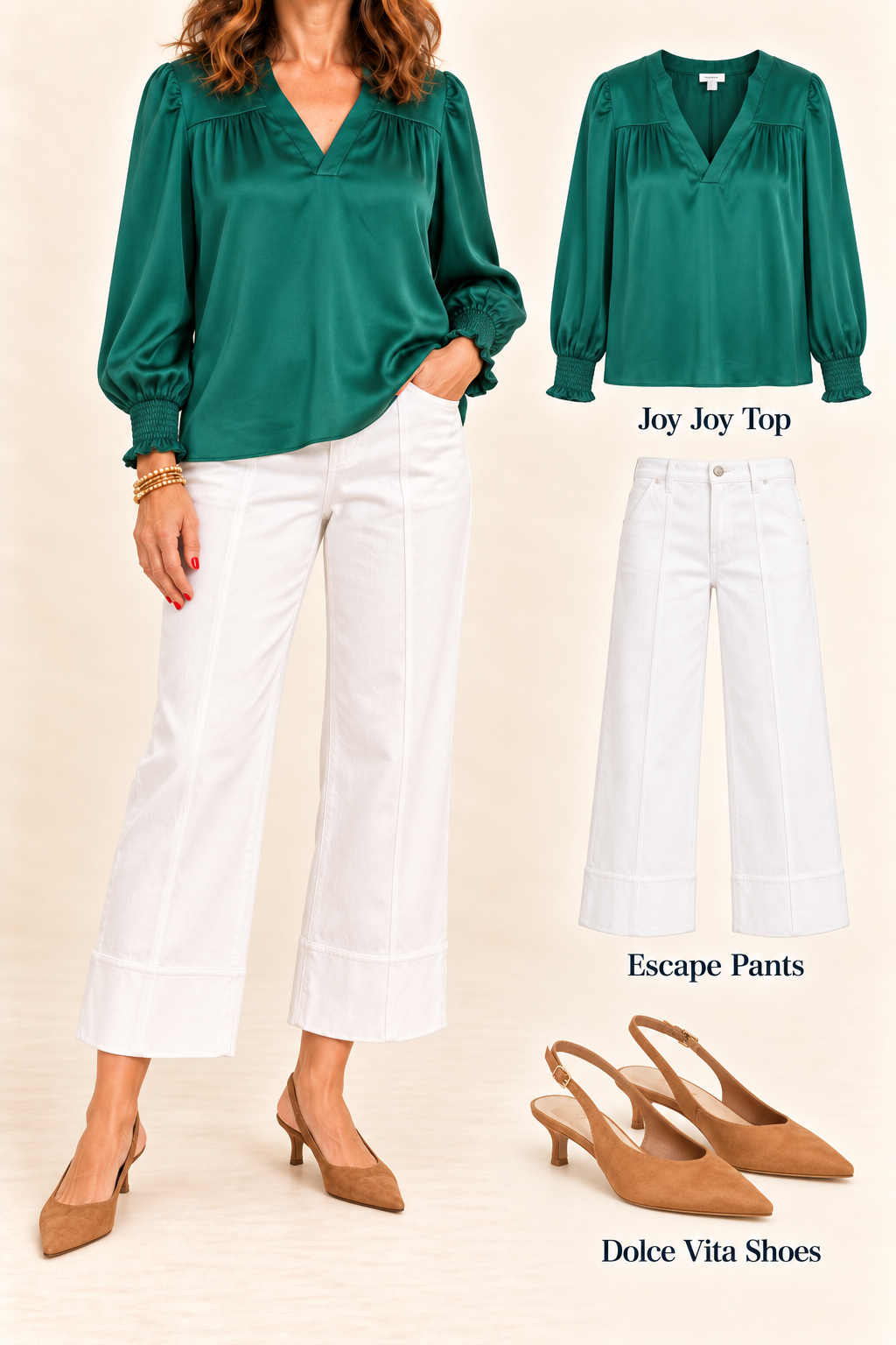V-Neck Blouse / teal