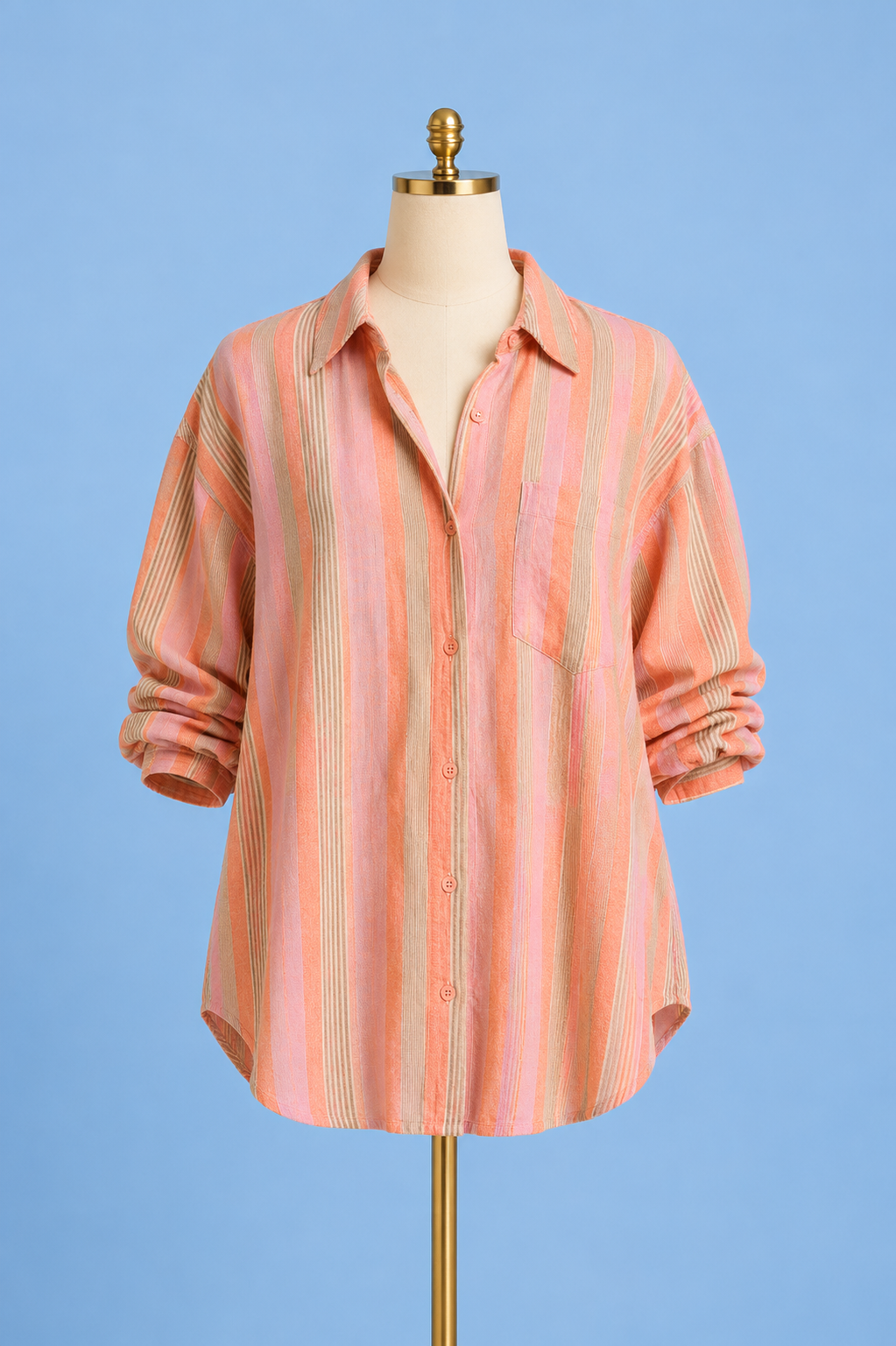 Perfect Striped Button Up shirt / Tiger Lily