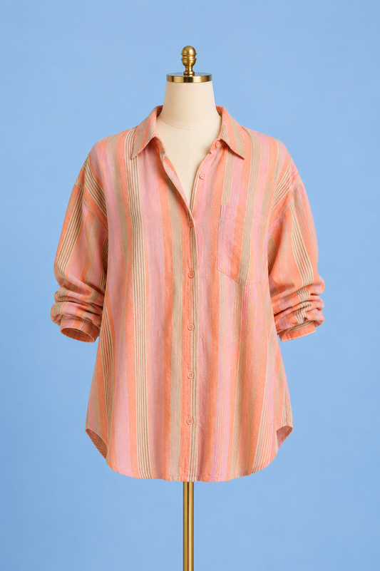 Perfect Striped Button Up shirt / Tiger Lily