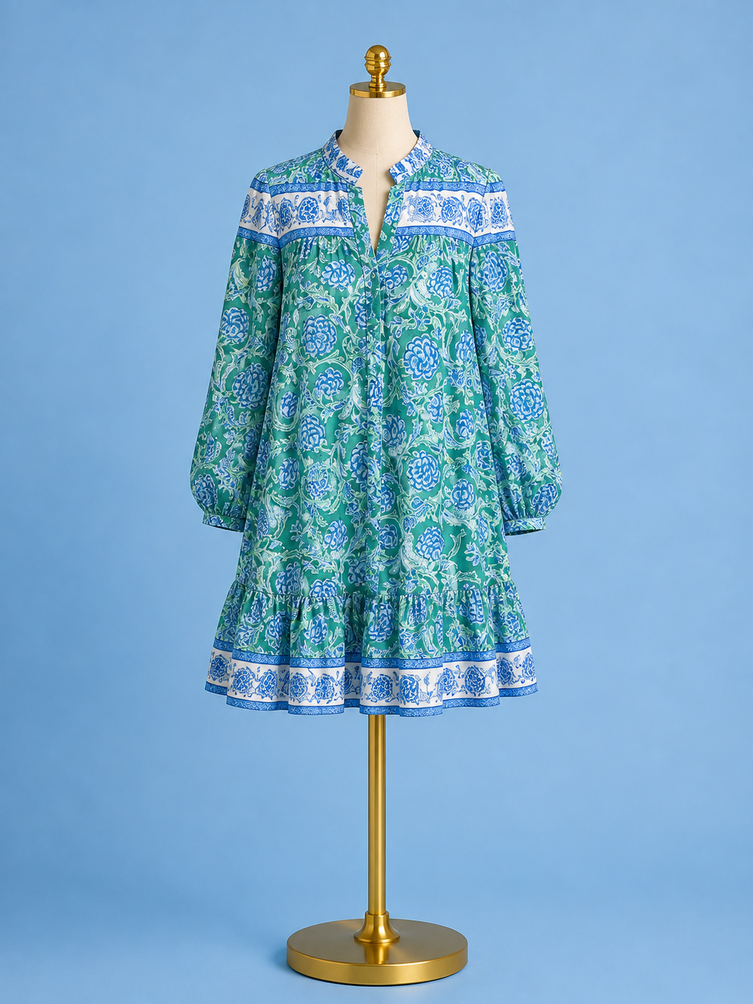 Flounce Dress/ Bluebell bloom