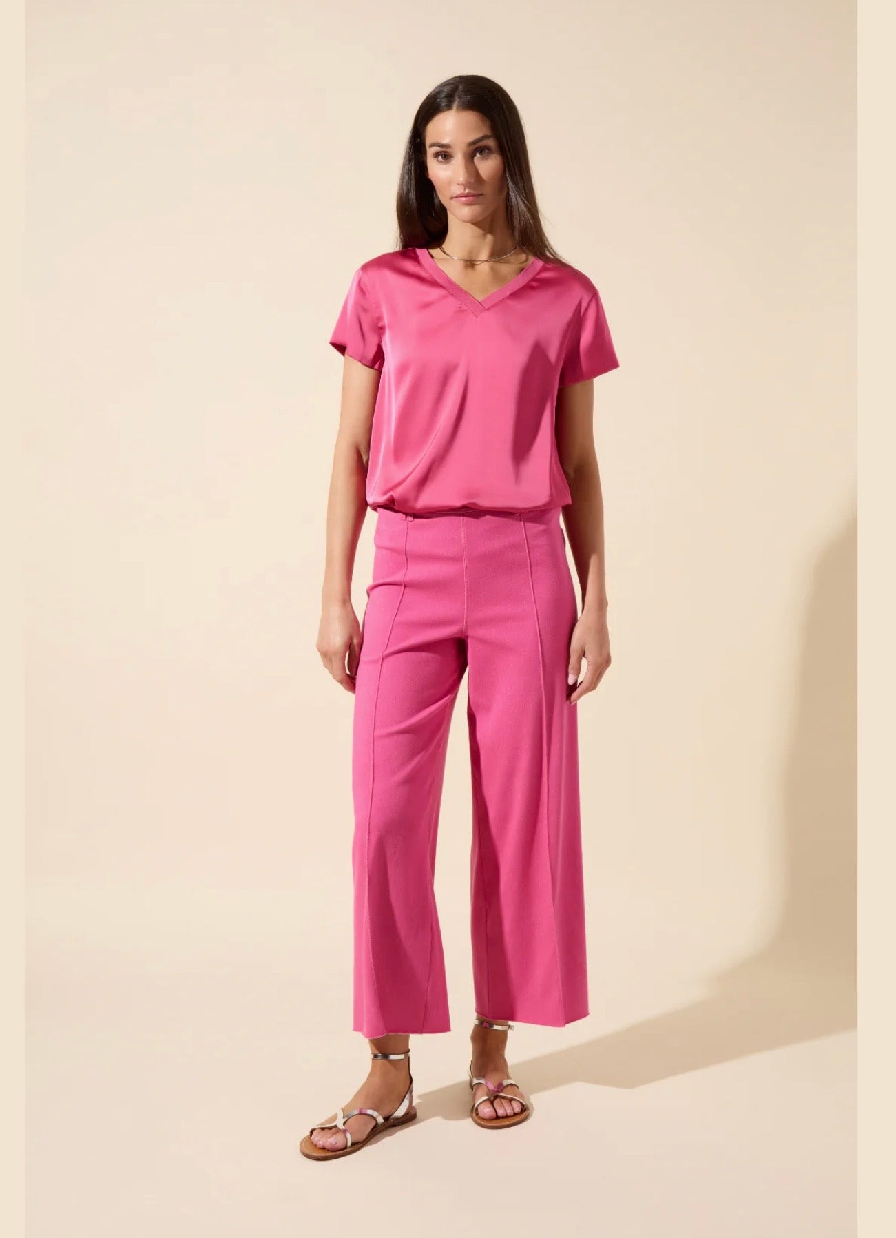 Saori Mix Media Top/ Hot Pink