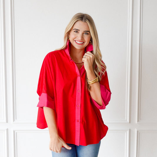 Abby Swing Top/ red/pink