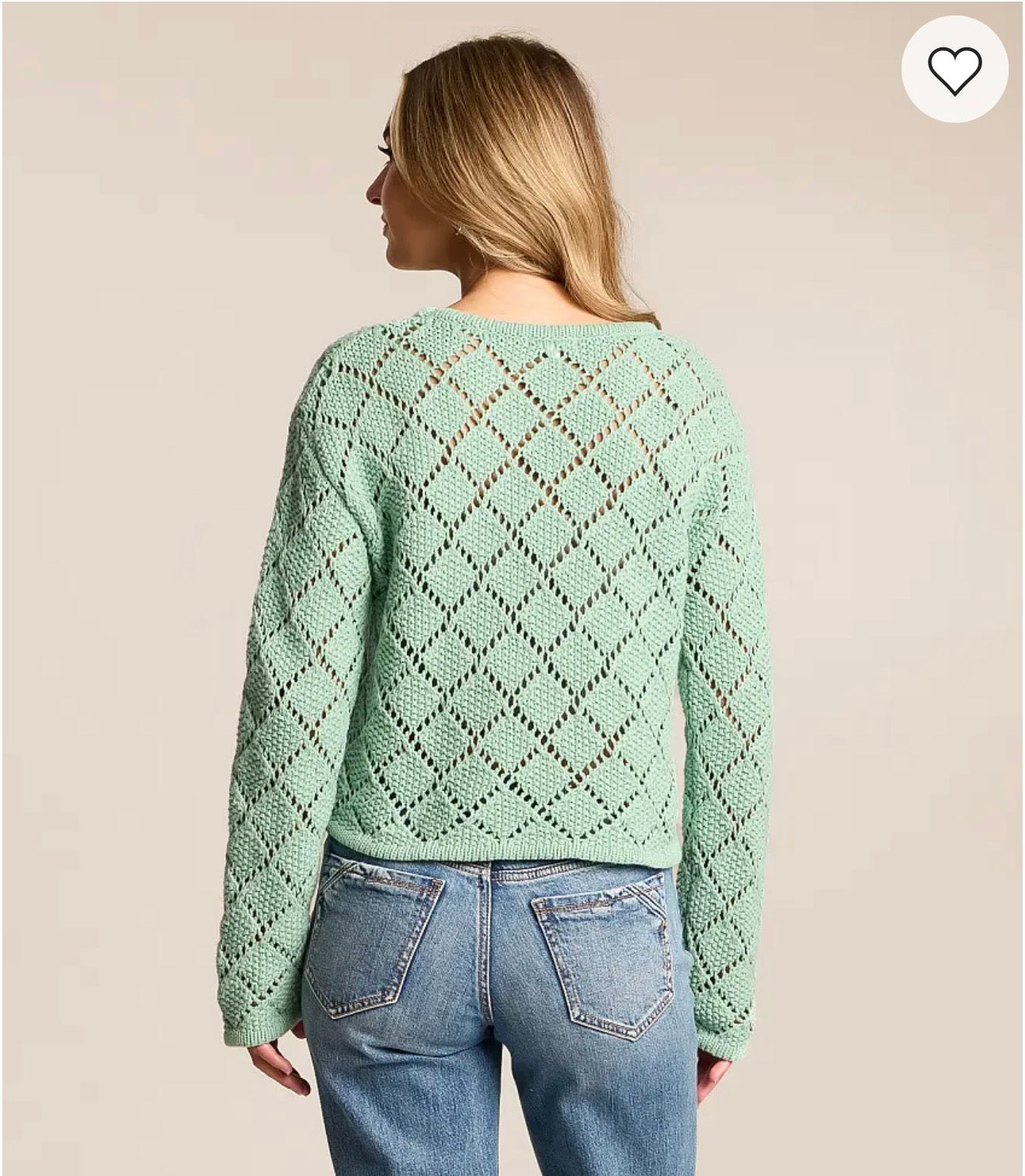 Hullen Crochet sweater / Crystal Green