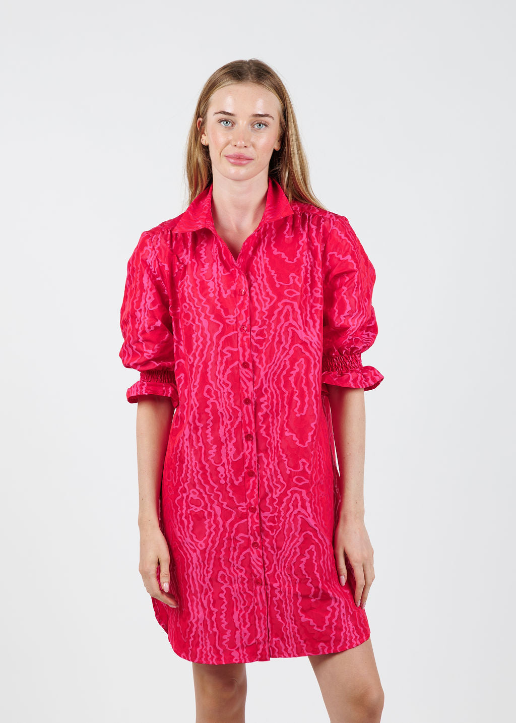 Miller Dress Jacquard/ pink red