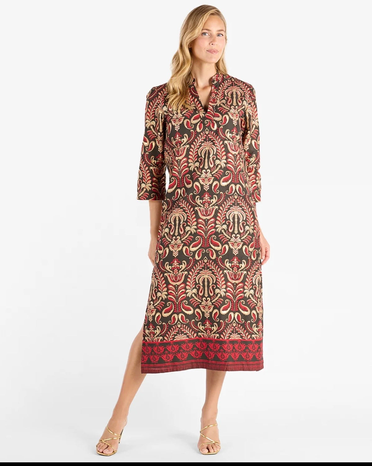 Devon Cotton Voile Dress/ ornate topiary expresso gold