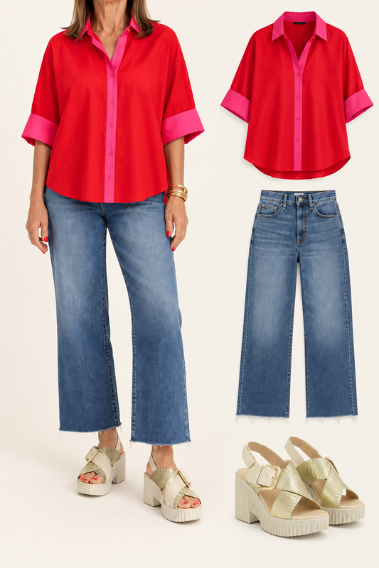 Abby Swing Top/ red/pink