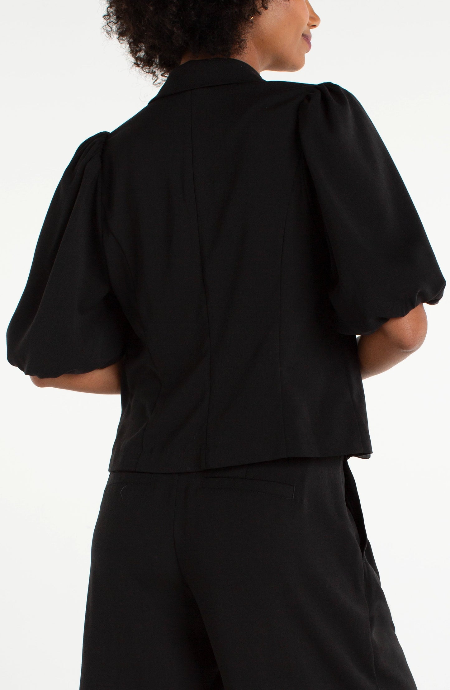 Balloon sleeve jacket/ black