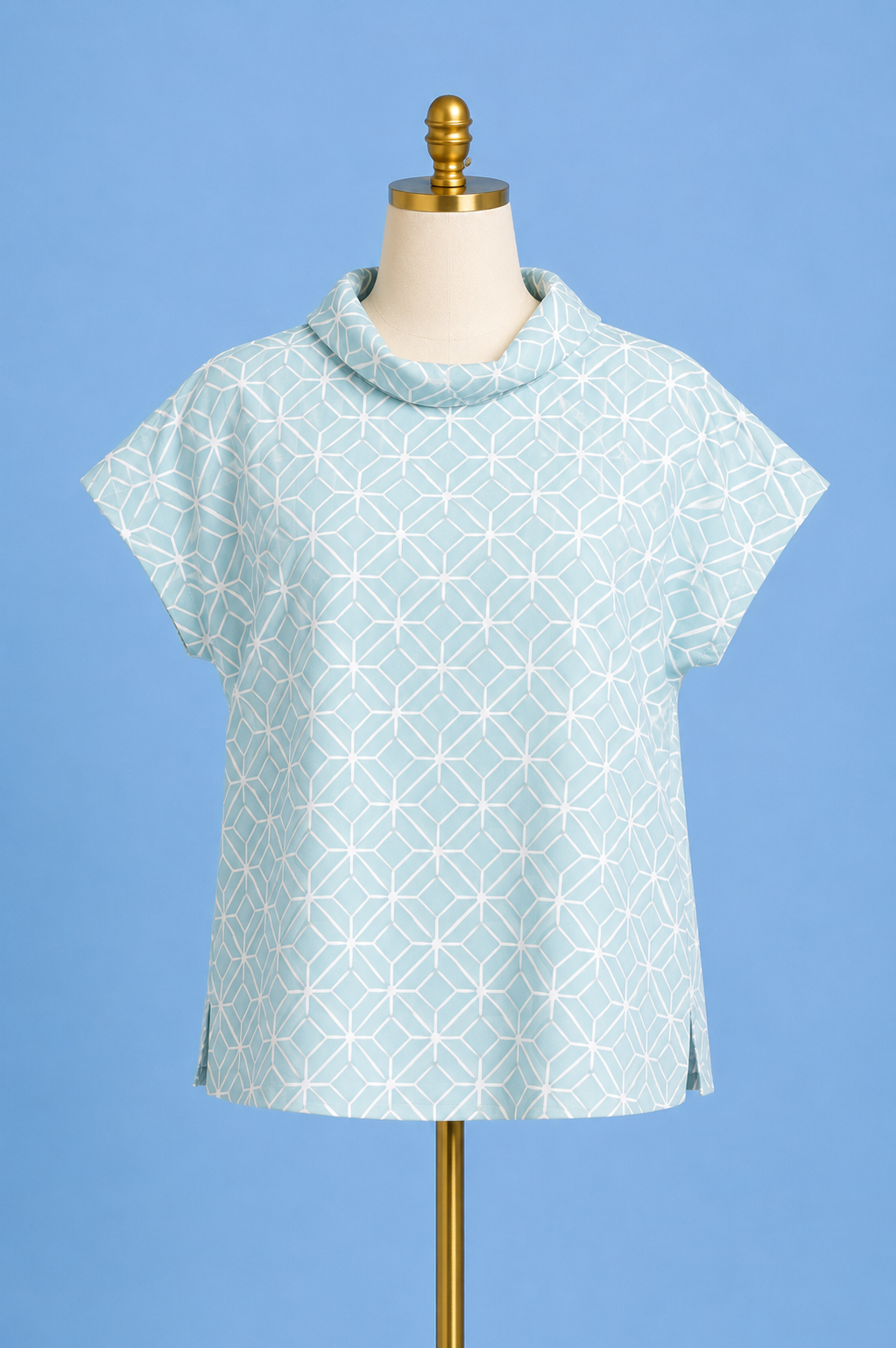 Tillie Top/ Star Lattice Light Blue