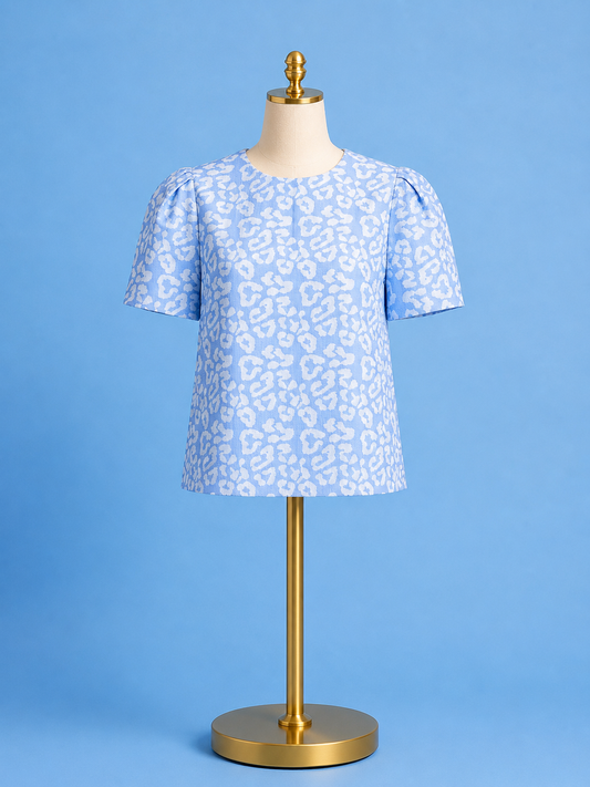 Blue Leopard top
