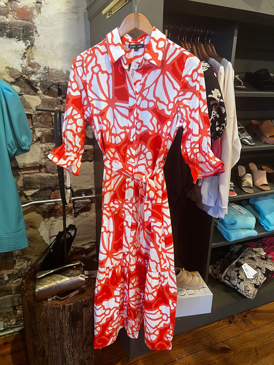 Orange pattern dress