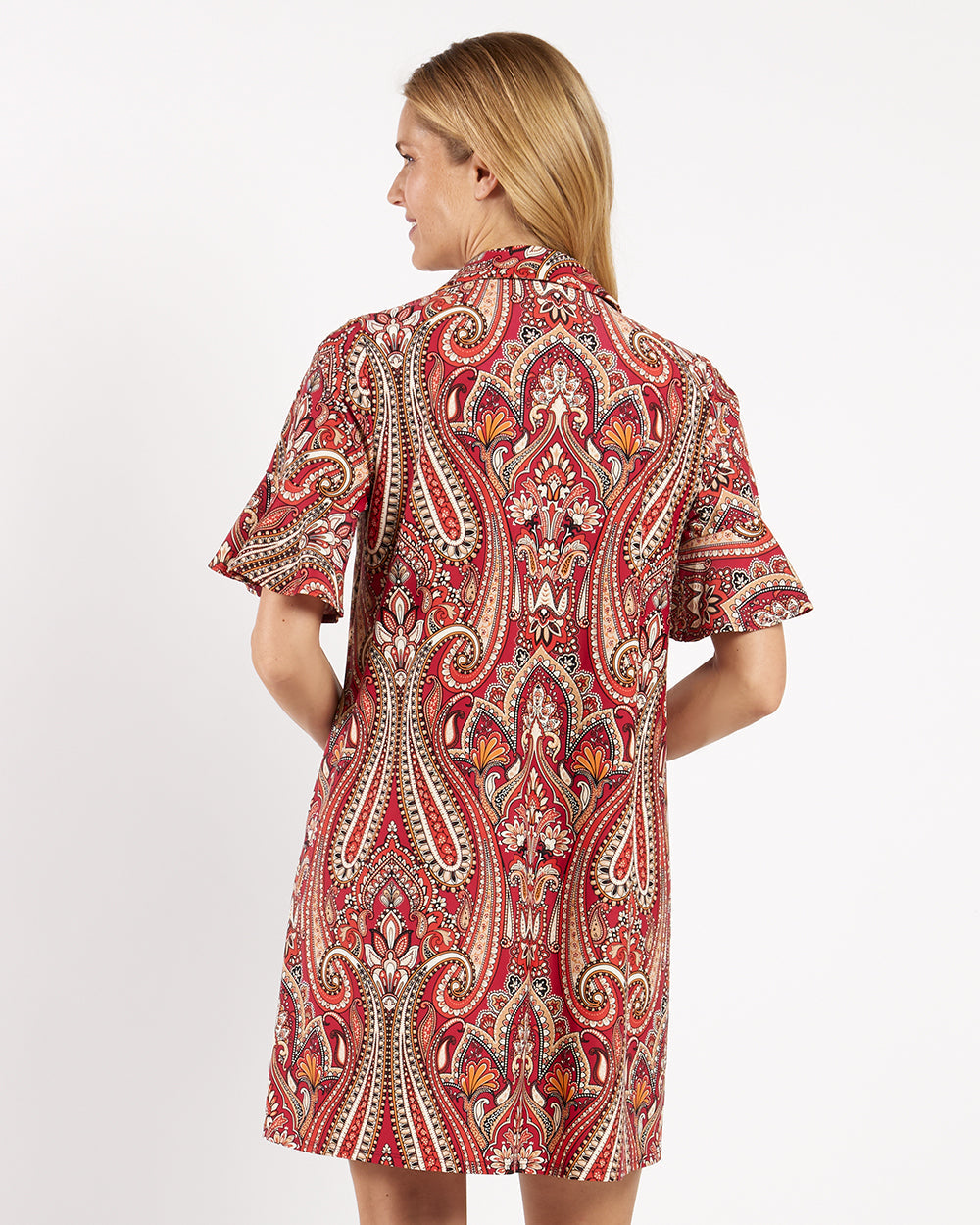 Regina Dress/ Italian Paisley Claret