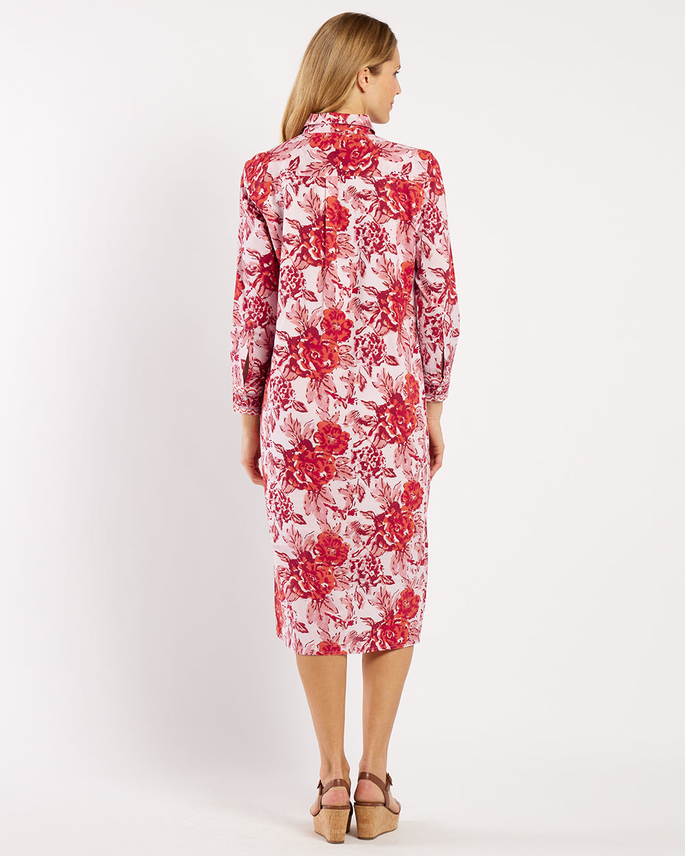 Martha Cotton Voile Dress \ Painted Blooms Red