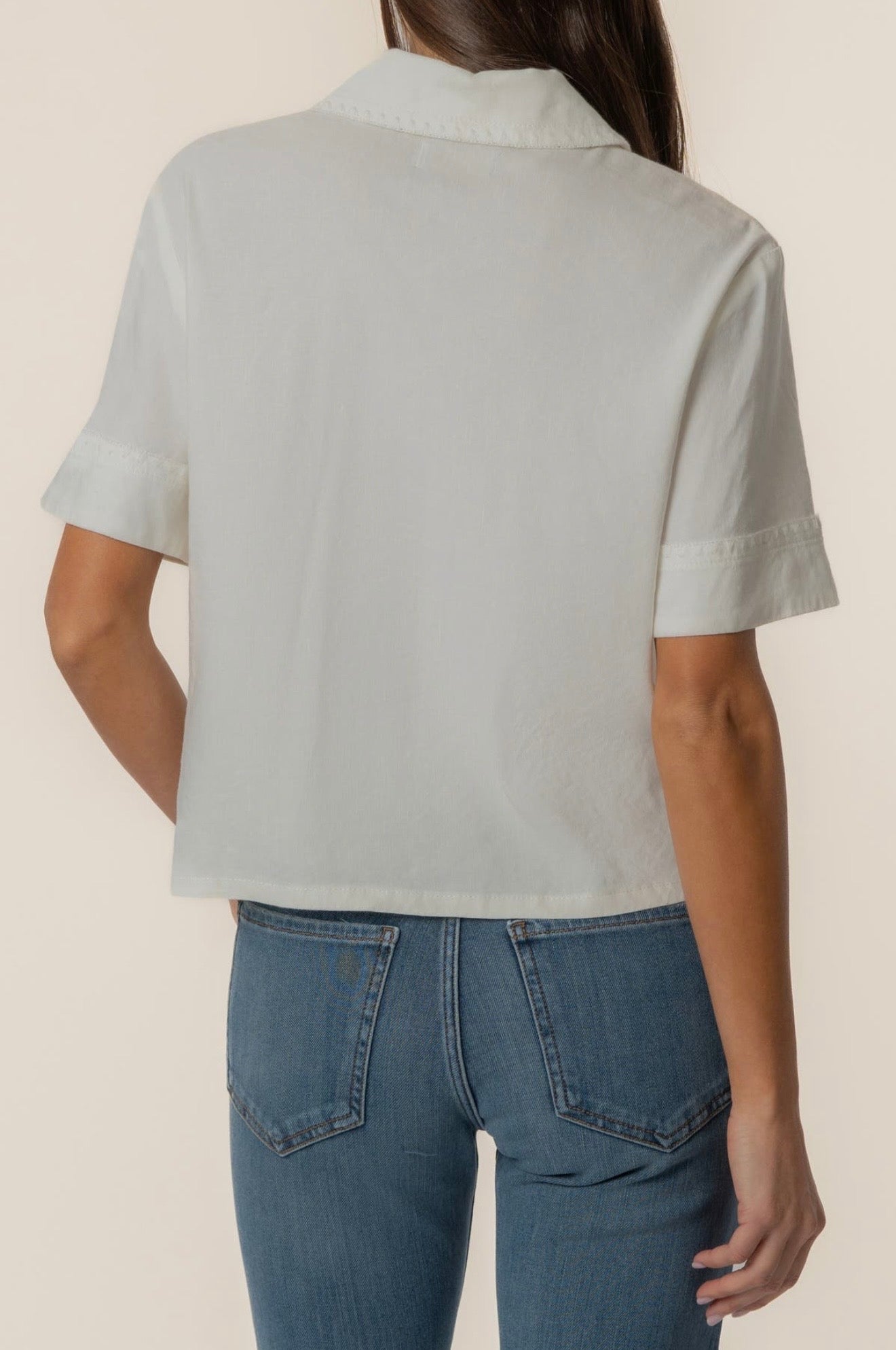 Marisol linen blend white top