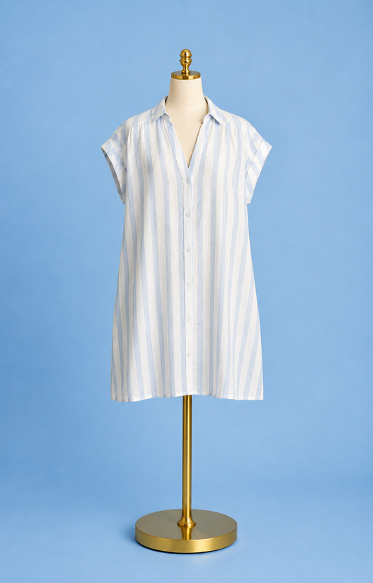 Shellbound Striped Dress / sea salt