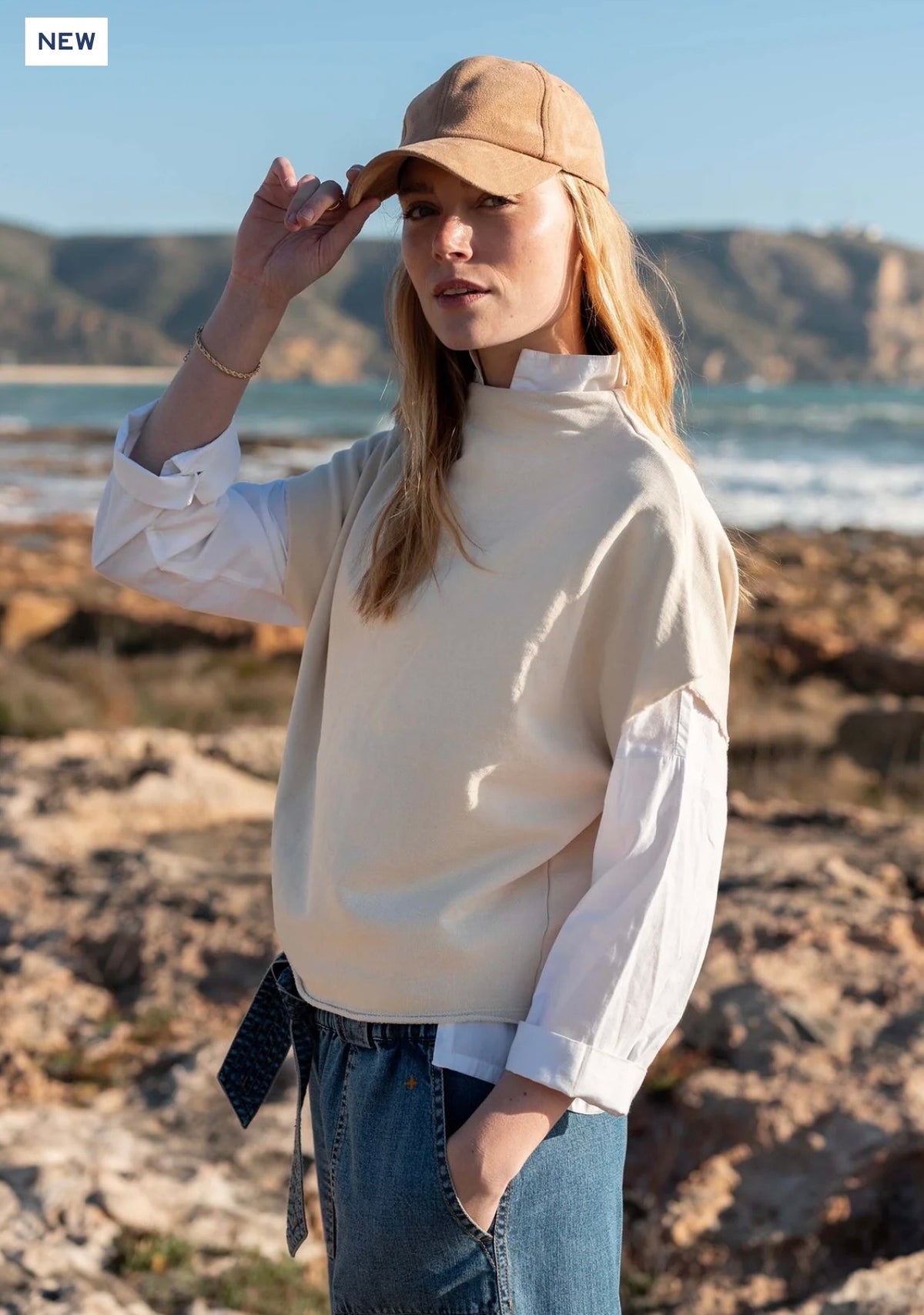 Frenchie Dolman Top/ Bone