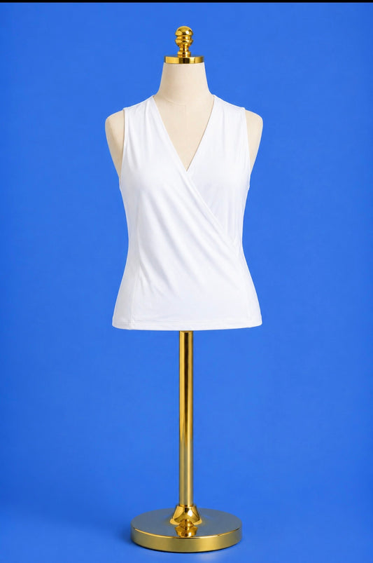 Inaya Double Crossover Top / white