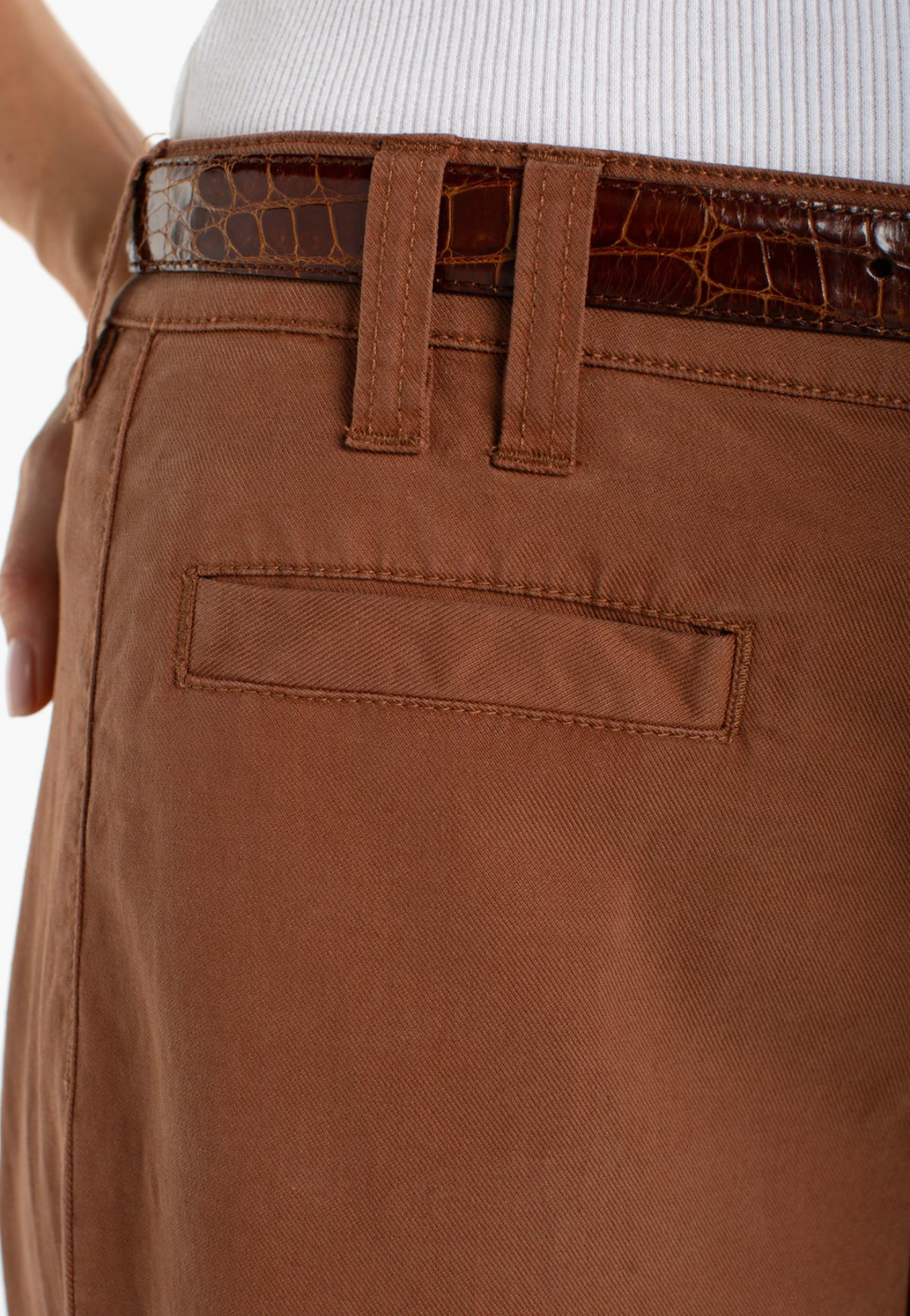 Wide leg crop pant/ mocha brown