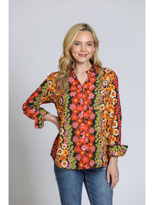 Boyfriend Shirt/ Gold multi