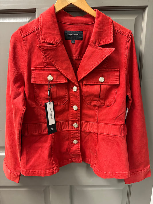 Peplum Jacket / firebrick red
