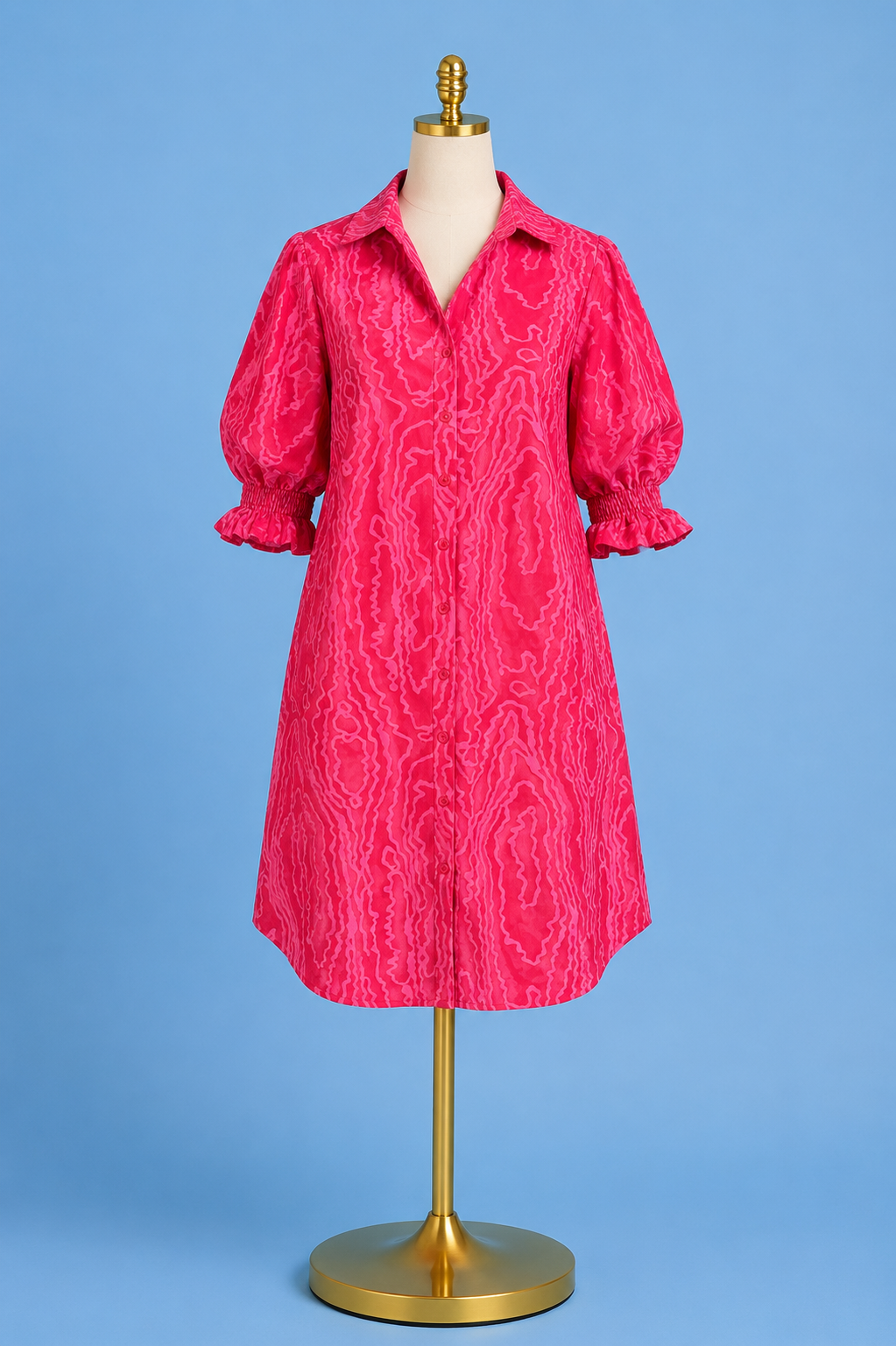 Miller Dress Jacquard/ pink red