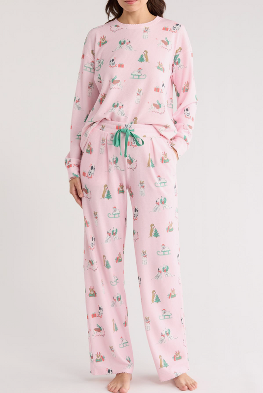 Peace & Pawlidays pajama set