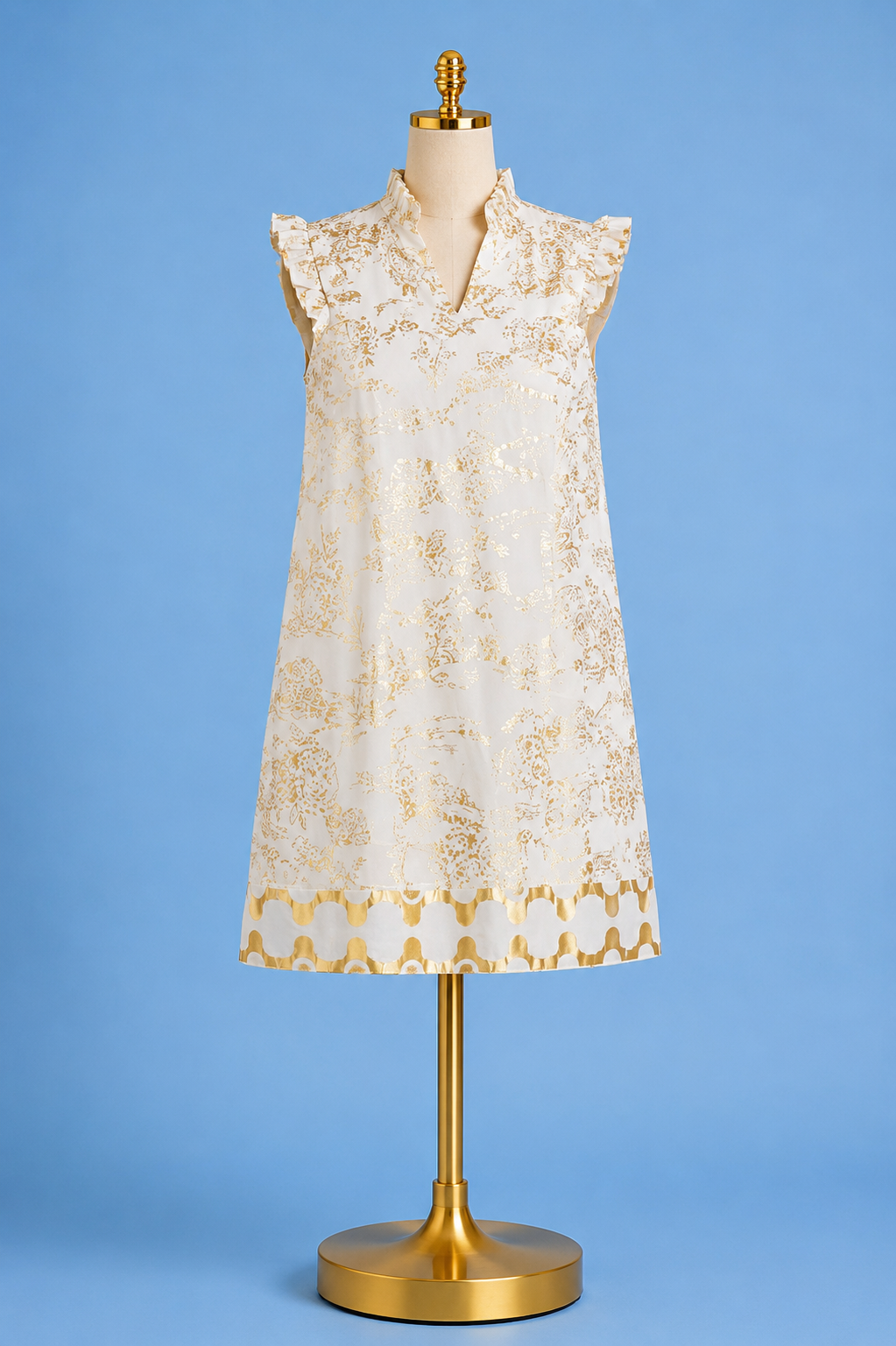 Tiegan Dress/ Toile white gold