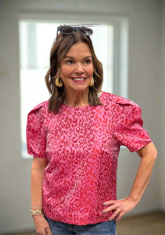 Berry Leopard Top