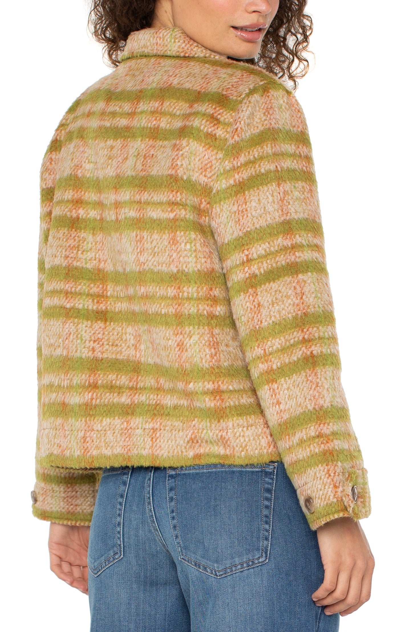 Casual Jacket/ green gold blanket plaid